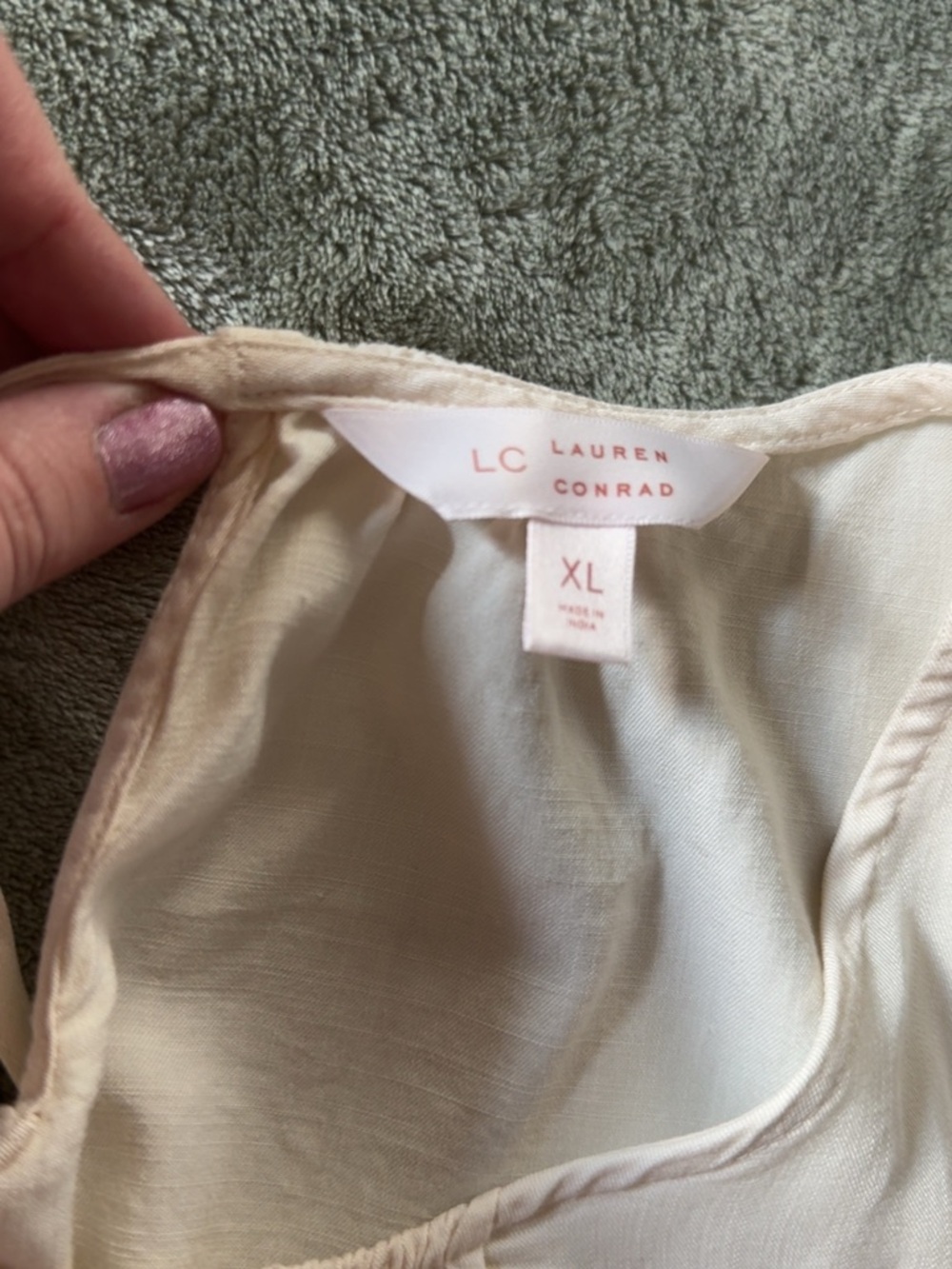 LC Lauren Conrad Cream Satin Sleep Cami